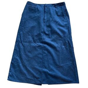 Eddie Bauer Womens Wool Maxi Skirt 12 Dark Heather Gray Academia Lined A-Line